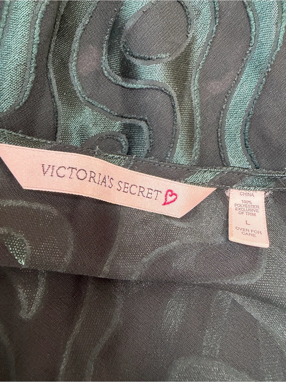 Vintage Victoria’s Secret Green Velvet Burnout Maxi Slip Nightgown 90’s Large - Picture 2 of 13